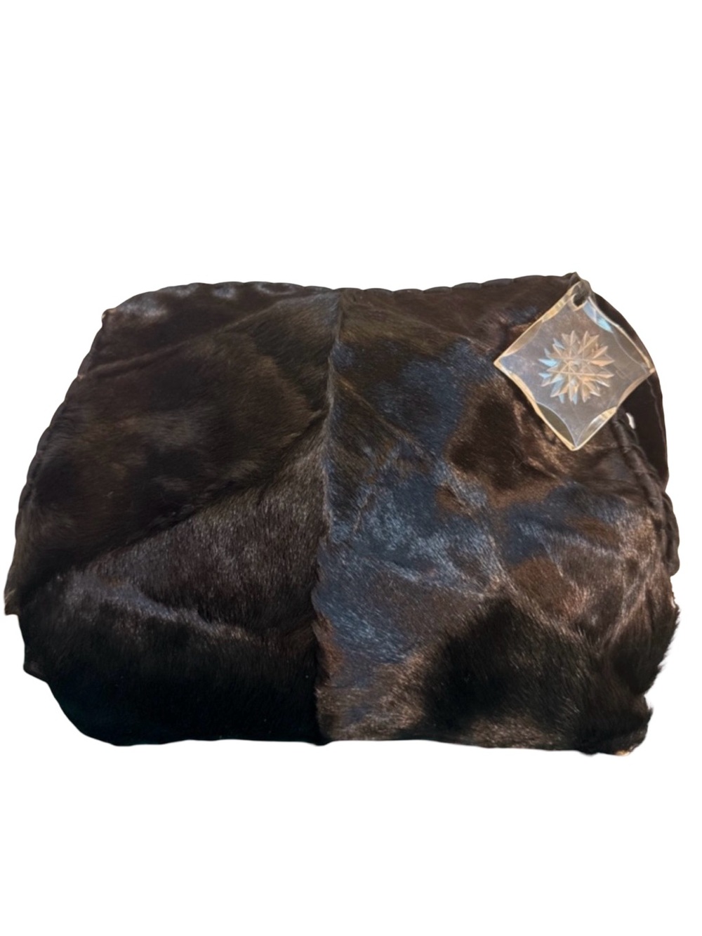 Vtg Black Fur Muff Clutch Purse Lucite Starburst Detail Evening Bag Hand Warmer